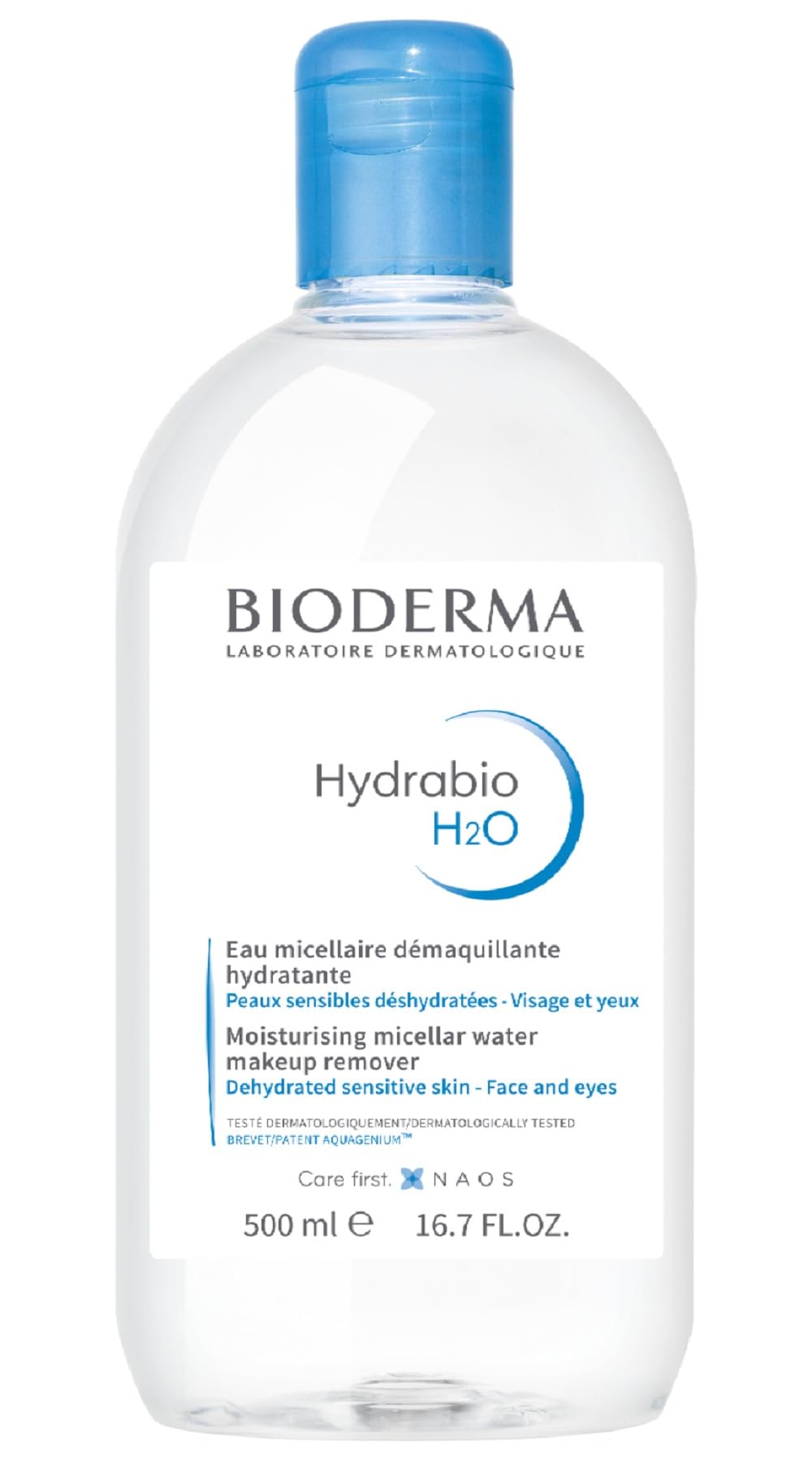 Bioderma, Hydrabio H2O, Curățare, Apă micelară, Pentru piele sensibilă și uscată, 500 ml
