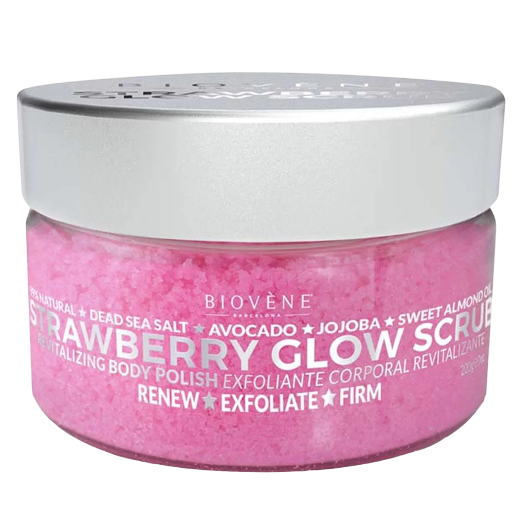 Biovene, Glow, Căpșună, Exfoliere, Exfoliant pentru corp, 200 g