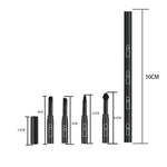Set Pensule de Machiaj 4in1, Flippy, pentru Fard, Sprancene si Buze, 16 cm, din Plastic, Negru