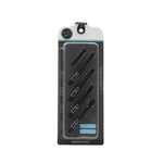 Set Pensule de Machiaj 4in1, Flippy, pentru Fard, Sprancene si Buze, 16 cm, din Plastic, Negru