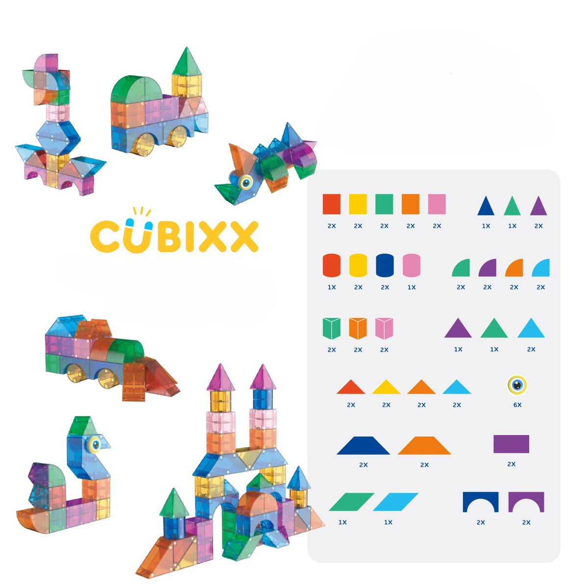 Blocuri magnetice Cubixx, 85 piese