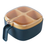 Recipient pentru condimente Flippy, 4 casute, potrivit pentru sare, cimbru, piper, condimente, 4 lingurite din plastic,
