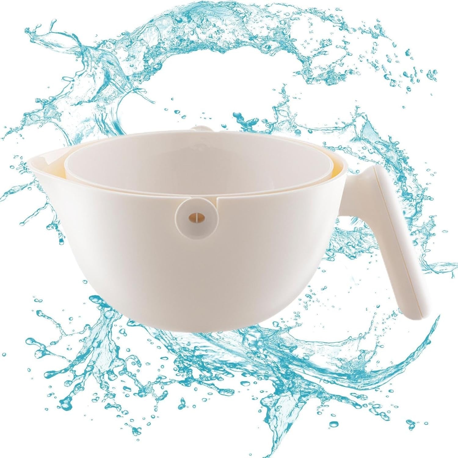 Bol cu Doua Straturi, Flippy, pentru Fructe, Legume, cu Cos de Scurgere a Apei, 2L, din ABS+PP, 29.9 x 22.5 x 11.8 cm,