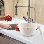 Bol cu Doua Straturi, Flippy, pentru Fructe, Legume, cu Cos de Scurgere a Apei, 2L, din ABS+PP, 29.9 x 22.5 x 11.8 cm,