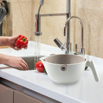 Bol cu Doua Straturi, Flippy, pentru Fructe, Legume, cu Cos de Scurgere a Apei, 2L, din ABS+PP, 29.9 x 22.5 x 11.8 cm,