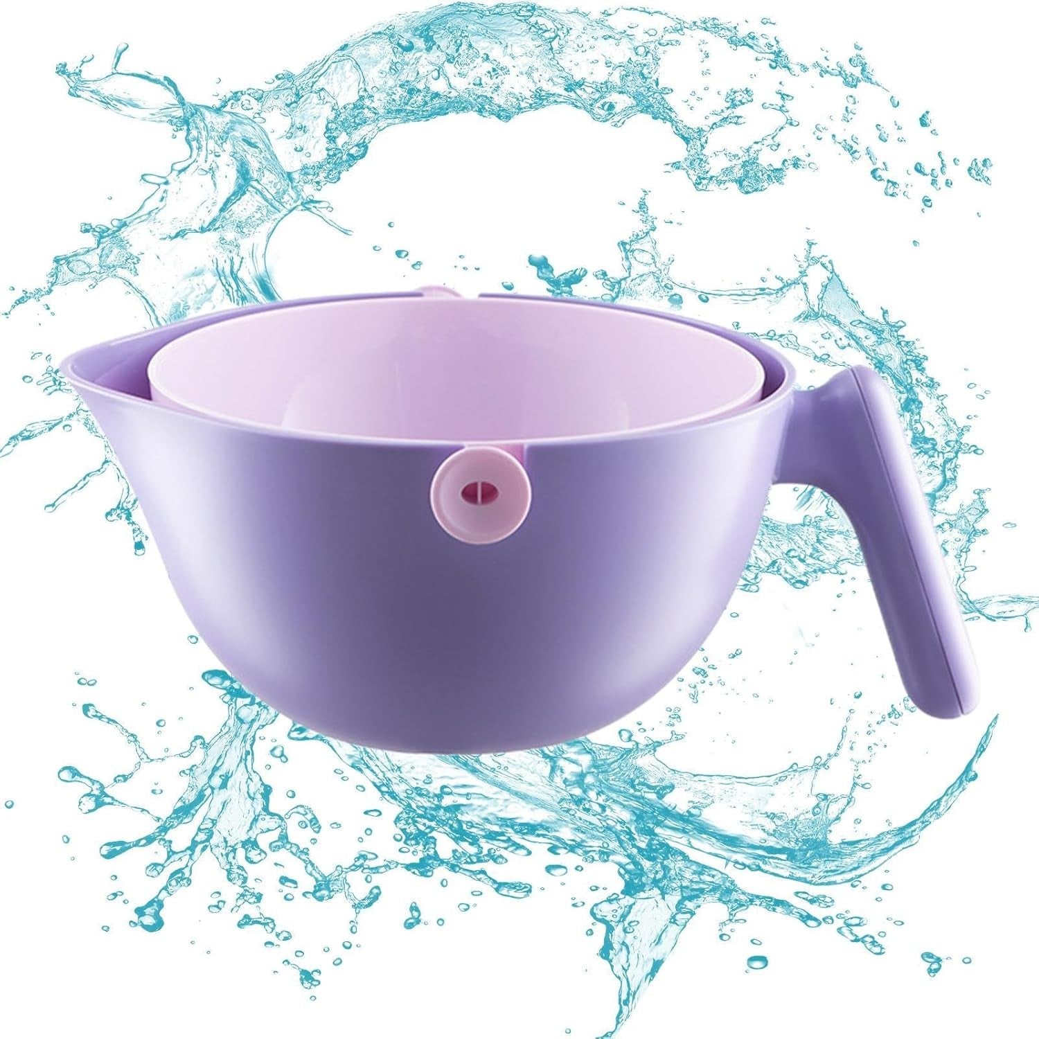 Bol cu Doua Straturi, Flippy, pentru Fructe, Legume, cu Cos de Scurgere a Apei, 2L, din ABS+PP, 29.9 x 22.5 x 11.8 cm,