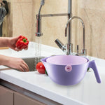 Bol cu Doua Straturi, Flippy, pentru Fructe, Legume, cu Cos de Scurgere a Apei, 2L, din ABS+PP, 29.9 x 22.5 x 11.8 cm,