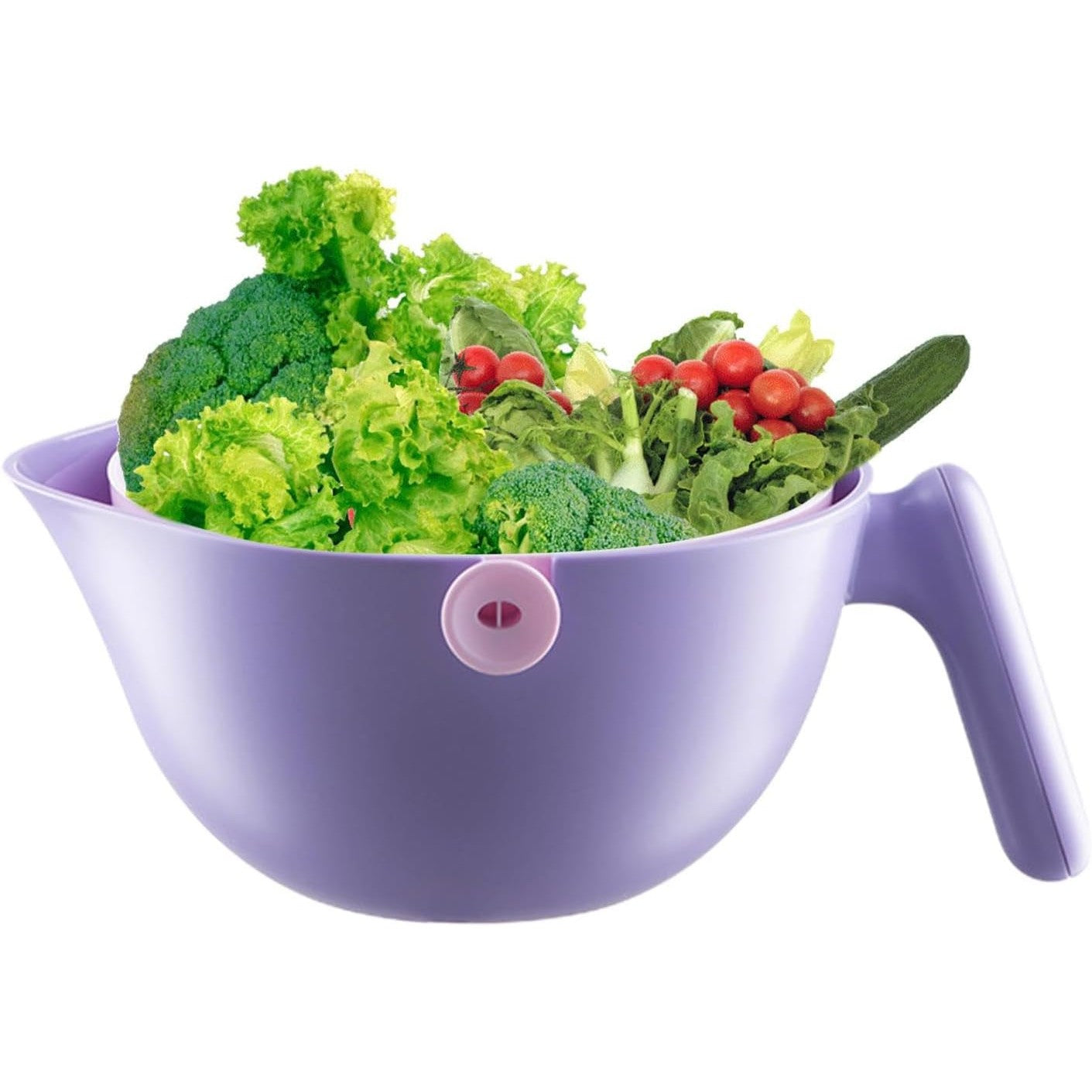 Bol cu Doua Straturi, Flippy, pentru Fructe, Legume, cu Cos de Scurgere a Apei, 2L, din ABS+PP, 29.9 x 22.5 x 11.8 cm,