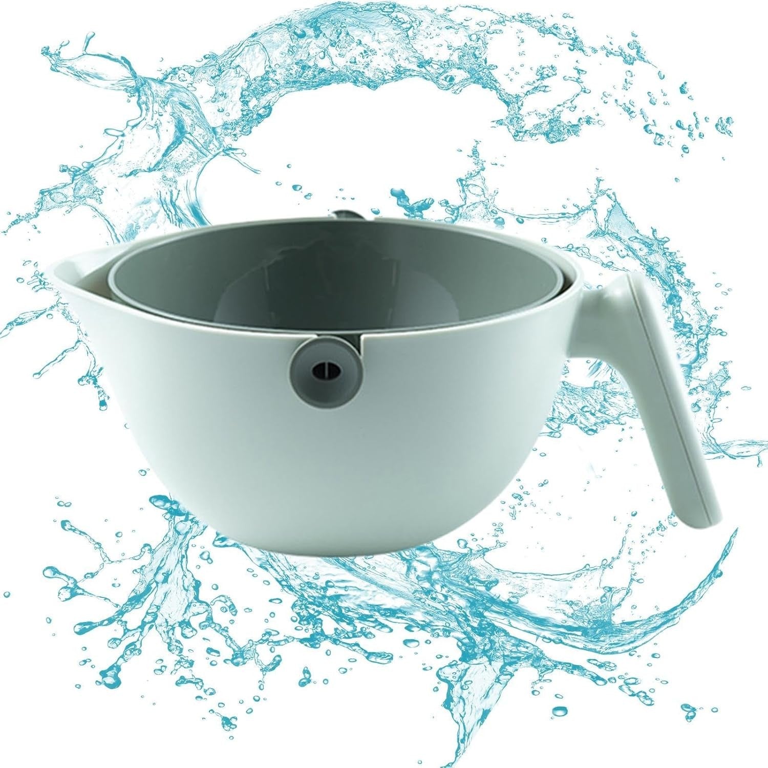 Bol cu Doua Straturi, Flippy, pentru Fructe, Legume, cu Cos de Scurgere a Apei, 2L, din ABS+PP, 29.9 x 22.5 x 11.8 cm,