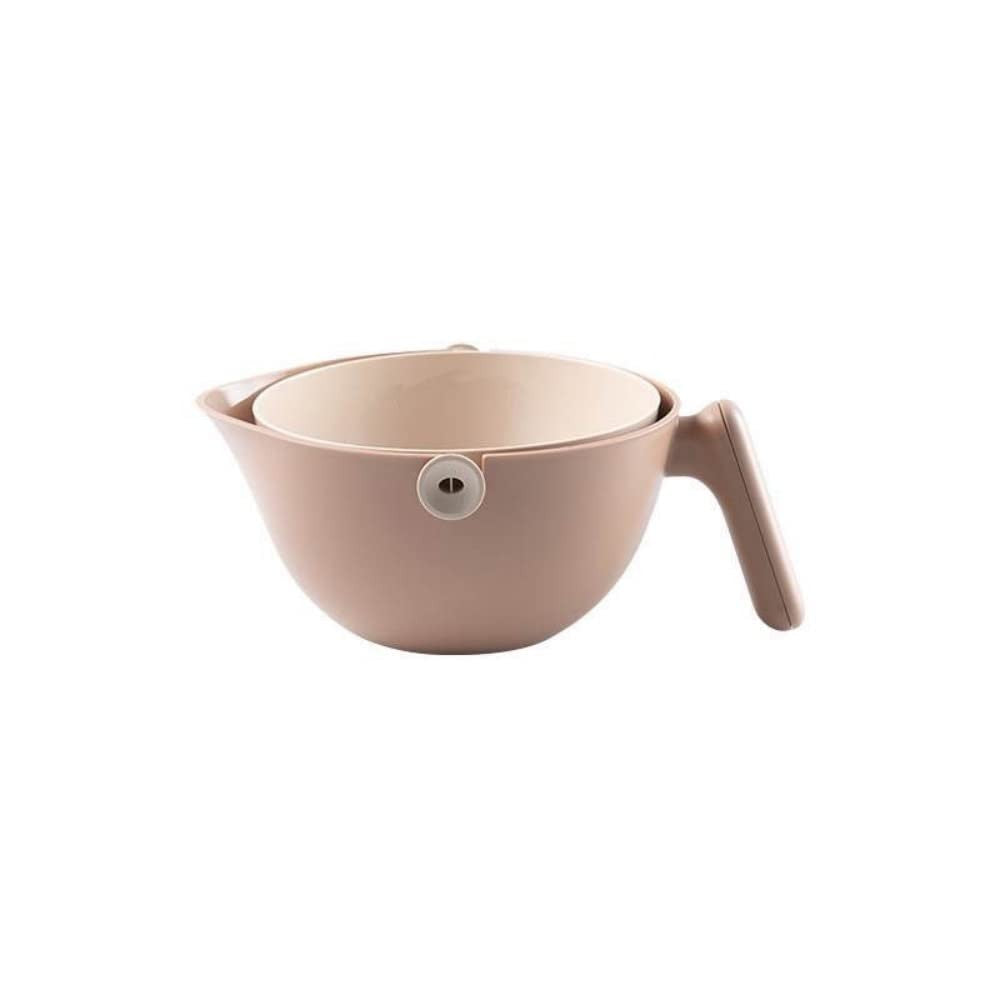 Bol cu Doua Straturi, Flippy, pentru Fructe, Legume, cu Cos de Scurgere a Apei, 2L, din ABS+PP, 29.9 x 22.5 x 11.8 cm,