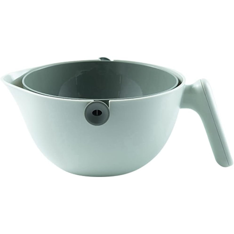 Bol cu Doua Straturi, Flippy, pentru Fructe, Legume, cu Cos de Scurgere a Apei, 2L, din ABS+PP, 29.9 x 22.5 x 11.8 cm,