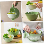 Bol cu Doua Straturi, Flippy, pentru Fructe, Legume, cu Cos de Scurgere a Apei, 2L, din ABS+PP, 29.9 x 22.5 x 11.8 cm,