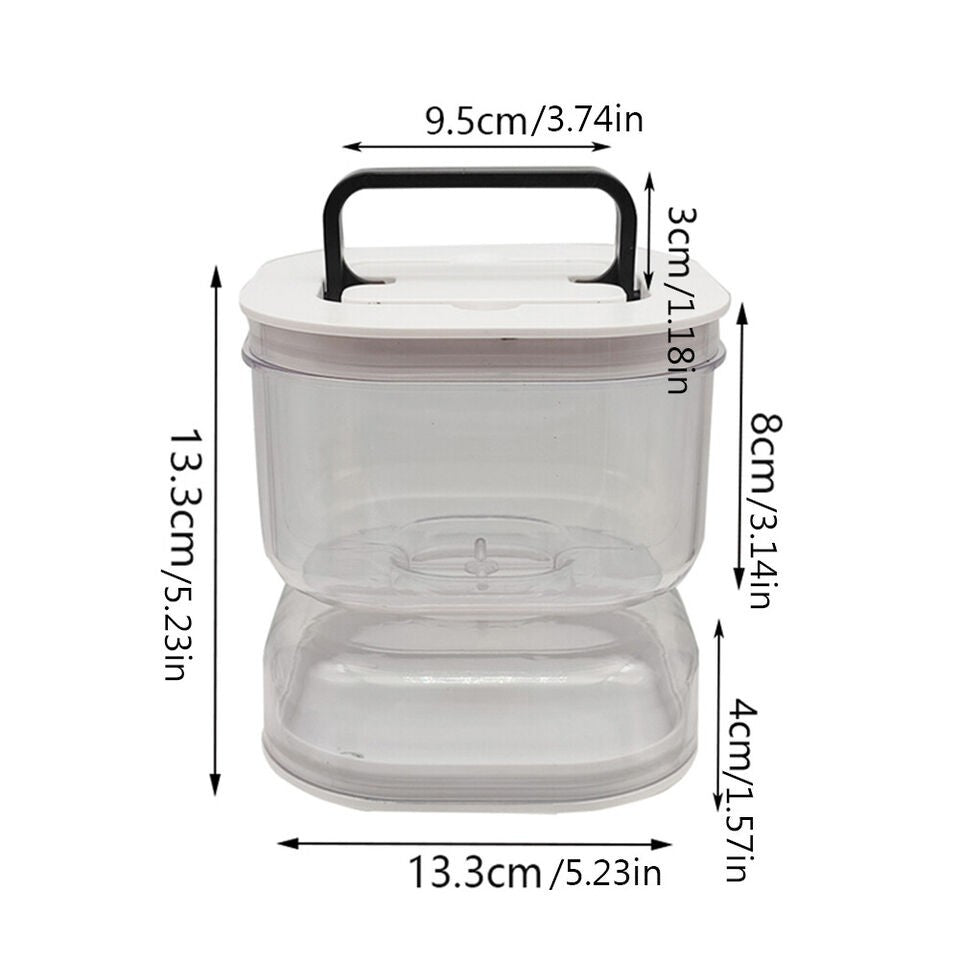 Borcan pentru Muraturi, Flippy, cu Separator pentru Lichide, Ermetic, Termorezistent, Tip Clepsidra, 1400 ml, ABS, Alb,
