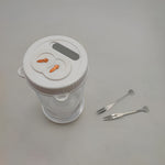 Borcan pentru Muraturi, Flippy, cu Separator pentru Lichide, Ermetic, Termorezistent, Tip Clepsidra, 2 Furculite