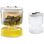 Borcan pentru Muraturi, Flippy, cu Separator pentru Lichide, Ermetic, Termorezistent, Tip Clepsidra, 800 ml, ABS, Alb,