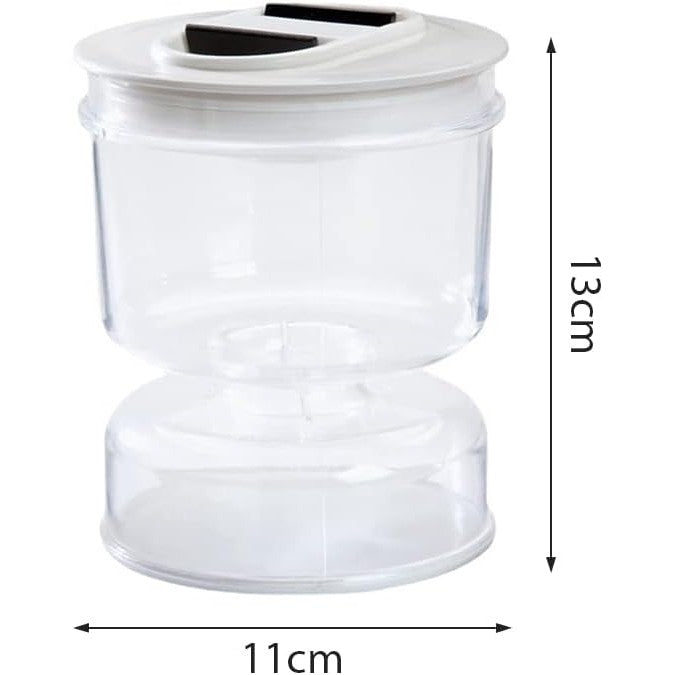 Borcan pentru Muraturi, Flippy, cu Separator pentru Lichide, Ermetic, Termorezistent, Tip Clepsidra, 800 ml, ABS, Alb,