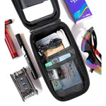 Borseta pentru bicicleta cu suport de telefon Flippy, capcitate 1L, 20.5x11.1x10.5 cm, cu spatiu de stocare, protectie
