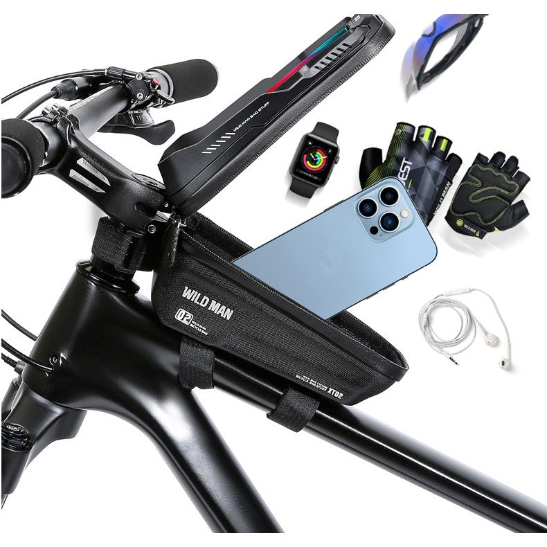 Borseta pentru bicicleta cu suport de telefon Flippy, capcitate 1L, 20.5x11.1x10.5 cm, cu spatiu de stocare, protectie
