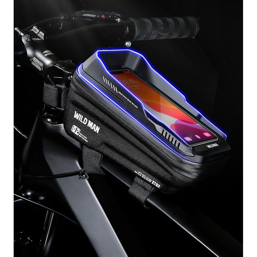 Borseta pentru bicicleta cu suport de telefon Flippy, capcitate 1L, 20.5x11.1x10.5 cm, cu spatiu de stocare, protectie
