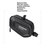 Borseta pentru bicicleta Flippy, Hard Shell, material piele artificiala si carbon, 20x12x11.5 cm, prindere de sa,