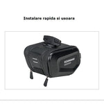 Borseta pentru bicicleta Flippy, Hard Shell, material piele artificiala si carbon, 20x12x11.5 cm, prindere de sa,