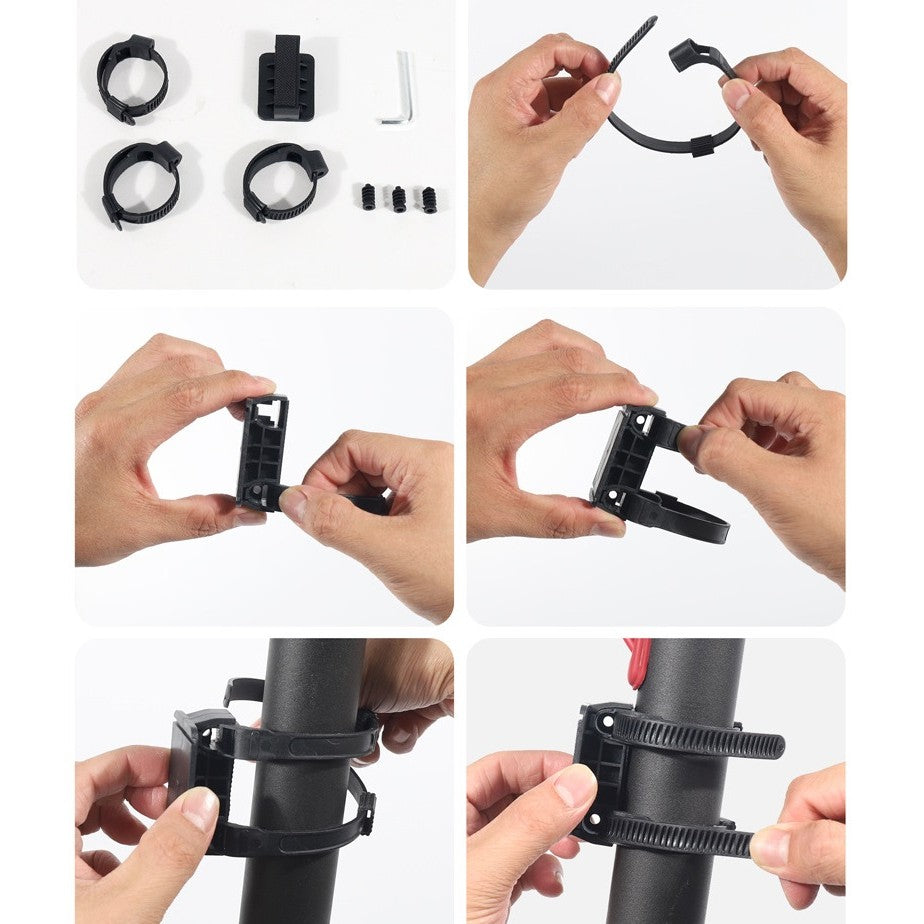 Borseta pentru bicicleta/trotineta Flippy, spatiu de depozitare, antisoc, waterproof, cu fermoar, 3L, material carbon