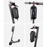 Borseta pentru bicicleta/trotineta Flippy, spatiu de depozitare, antisoc, waterproof, cu fermoar, 3L, material carbon