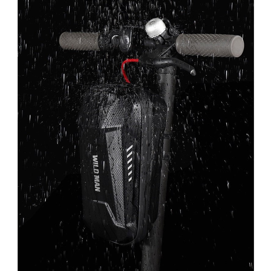 Borseta pentru bicicleta/trotineta Flippy, spatiu de depozitare, antisoc, waterproof, cu fermoar, 3L, material carbon