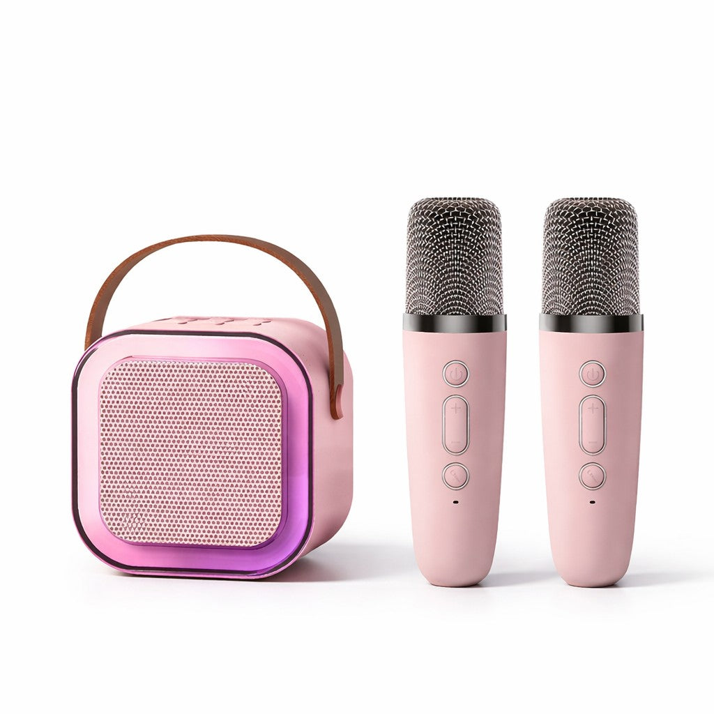 Boxa Portabila Karaoke, Flippy, Bluetooth 5.3, 5-10W, Set 2 Microfoane Wireless, LED RGB, 4 Efecte Vocale, Type-C, 14 x