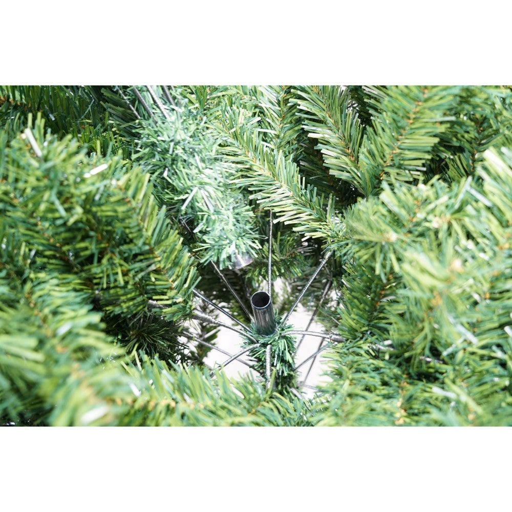 Brad artificial de Craciun, clasic, pentru interior/exterior, inaltime 210 cm, diametru 106 cm, 663 ramuri, Flippy,