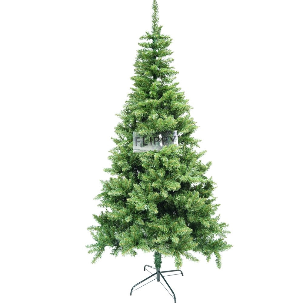Brad artificial de Craciun, clasic, pentru interior/exterior, inaltime 210 cm, diametru 106 cm, 663 ramuri, Flippy,