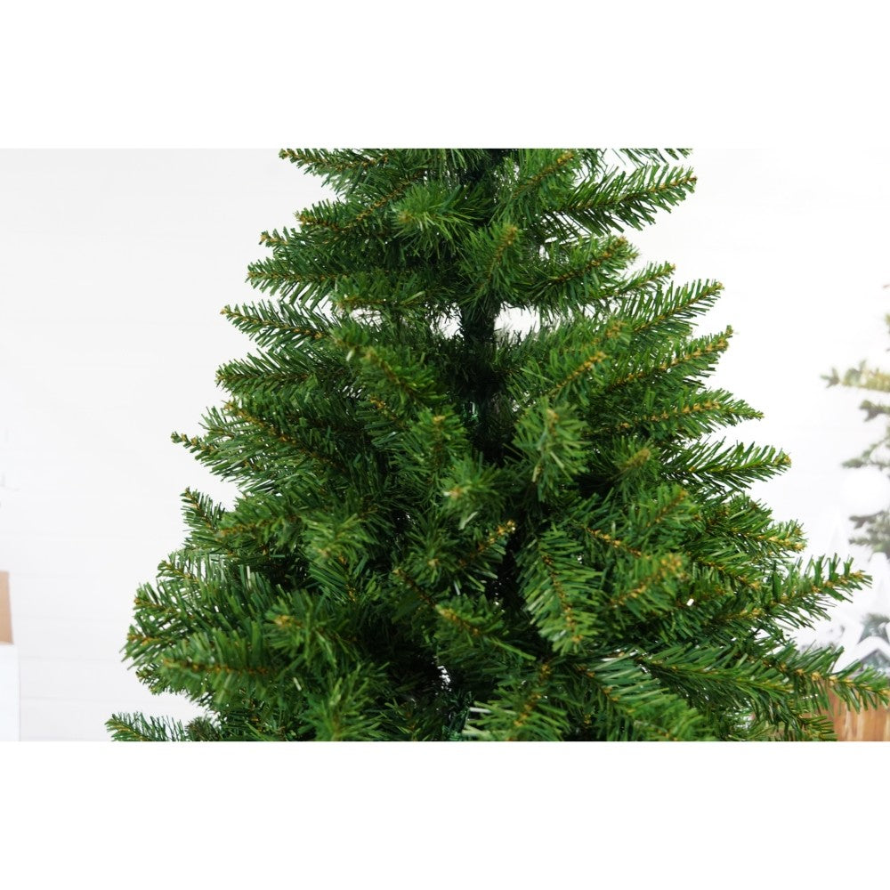 Brad artificial de Craciun, clasic, pentru interior/exterior, inaltime 210 cm, diametru 125 cm, 957 ramuri, Flippy,