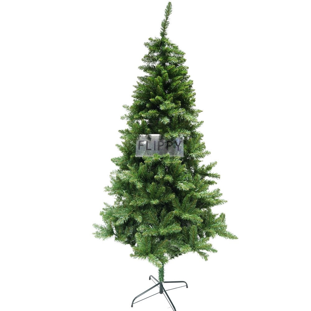 Brad artificial de Craciun, clasic, pentru interior/exterior, inaltime 210 cm, diametru 125 cm, 957 ramuri, Flippy,
