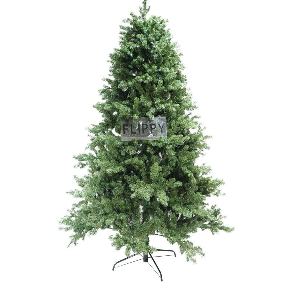 Brad artificial de Craciun, clasic, pentru interior/exterior, inaltime 210 cm, diametru 138 cm, 858 ramuri, Flippy,