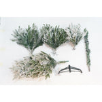 Brad Artificial de Craciun, Flippy, 1.5 m inaltime, Verde, Pulverizat complet alb-tip zapada, Interior/ Exterior,