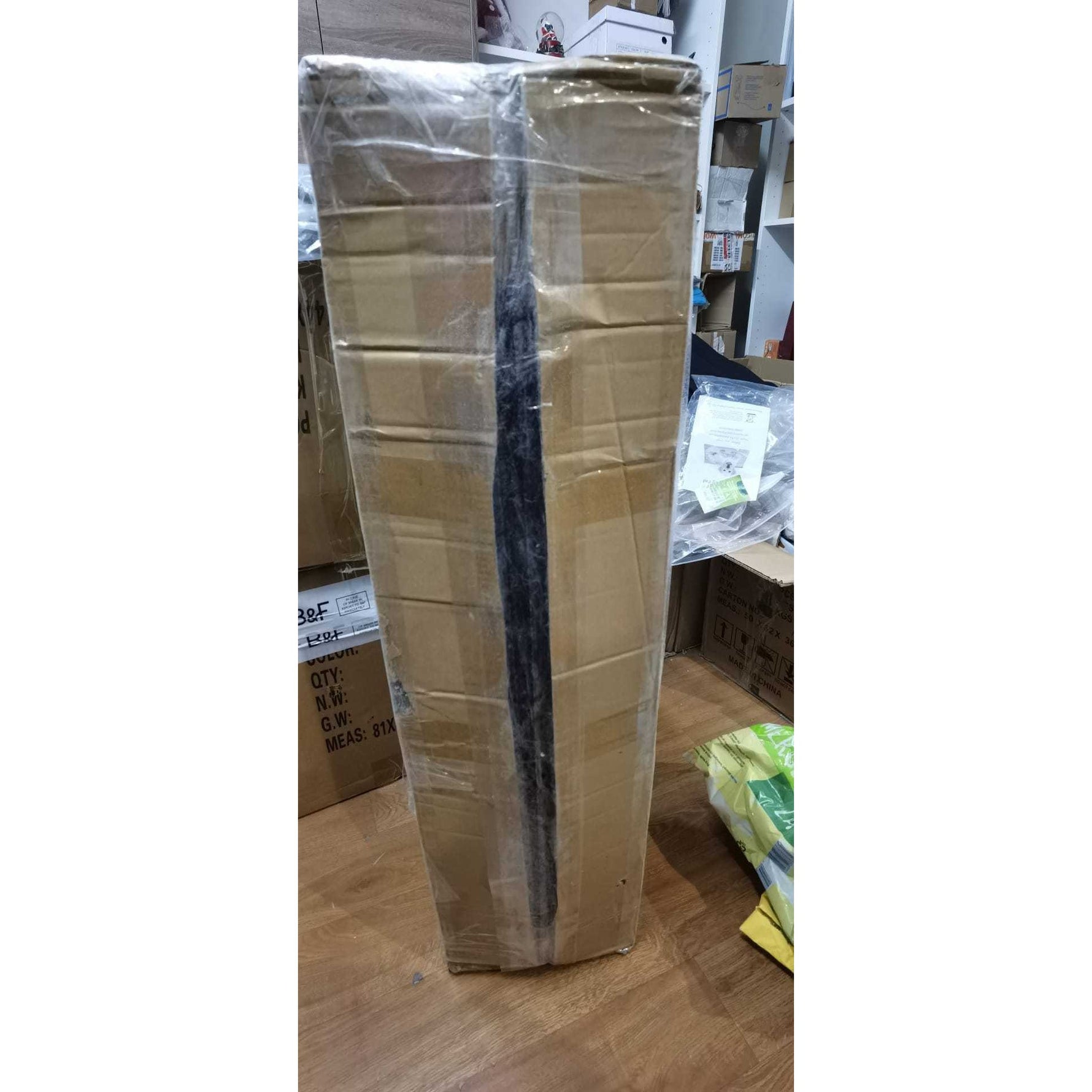 Brad Artificial de Craciun, Flippy, 1.5 m inaltime, Verde, Pulverizat complet alb-tip zapada, Interior/ Exterior,