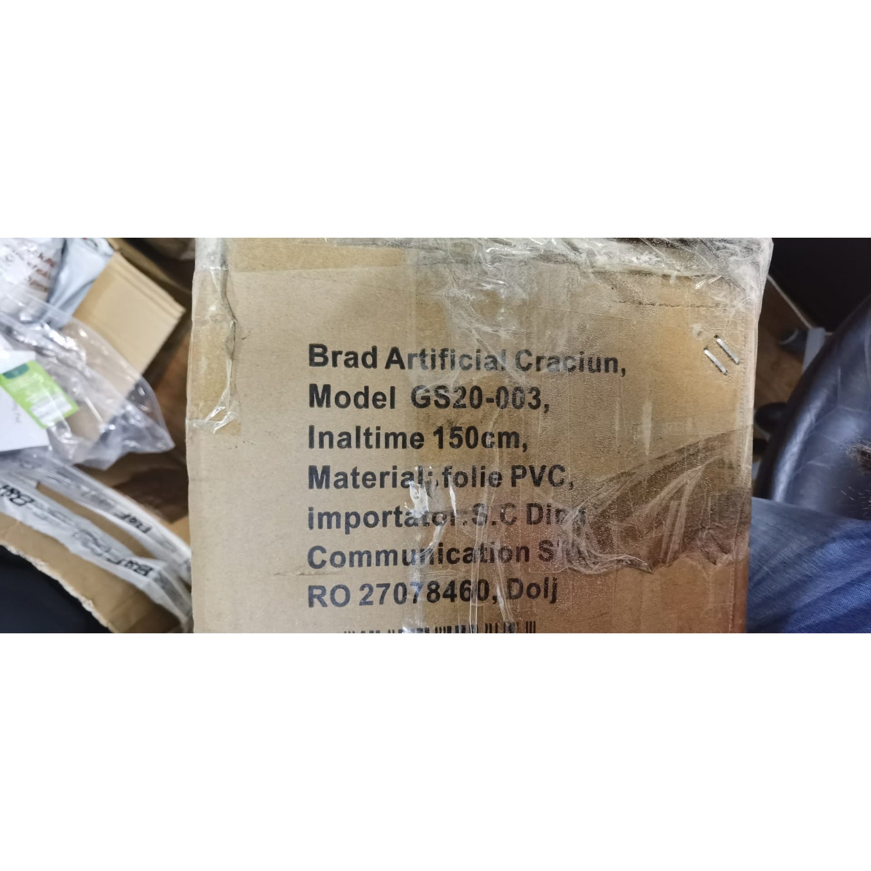 Brad Artificial de Craciun, Flippy, 1.5 m inaltime, Verde, Pulverizat complet alb-tip zapada, Interior/ Exterior,