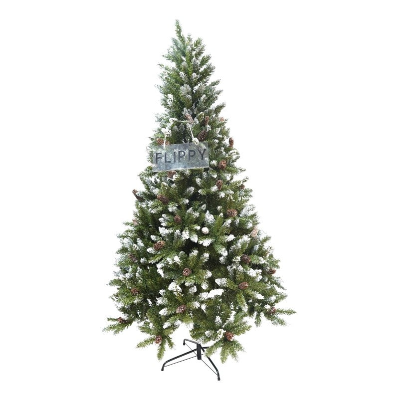 Brad Artificial de Craciun bogat, Flippy, 1.8 m inaltime, 918 ramuri verzi inzapezite, Verde, Decorat, Interior/