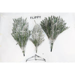 Brad Artificial de Craciun, Flippy, 1.8 m inaltime, Verde, Pulverizat alb-tip zapada, Diametru inferior 110 cm,