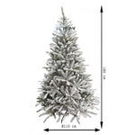 Brad Artificial de Craciun, Flippy, 1.8 m inaltime, Verde, Pulverizat alb-tip zapada, Diametru inferior 110 cm,