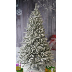 Brad Artificial de Craciun, Flippy, 1.8 m inaltime, Verde, Pulverizat alb-tip zapada, Diametru inferior 110 cm,