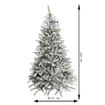 Brad Artificial de Craciun, Flippy, 1.8 m inaltime, Verde, Pulverizat alb-tip zapada, Diametru inferior 110 cm,