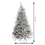 Brad Artificial de Craciun, Flippy, 2.10 m inaltime, Verde, Pulverizat alb-tip zapada, Diametru inferior 130 cm,