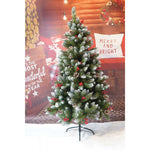 Brad Artificial de Craciun, Flippy, Sectionat pentru Perete/ Colt, 1.50 m inaltime, Verde, Decorat, Diametru Inferior