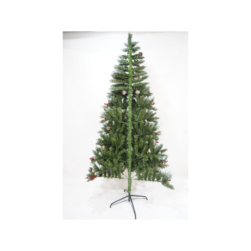 Brad Artificial de Craciun, Flippy, Sectionat pentru Perete/ Colt, 1.50 m inaltime, Verde, Decorat, Diametru Inferior