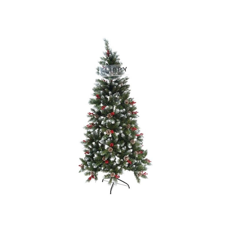 Brad Artificial de Craciun, Flippy, Sectionat pentru Perete/ Colt, 1.50 m inaltime, Verde, Decorat, Diametru Inferior