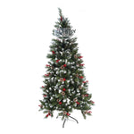 Brad Artificial de Craciun, Flippy, Sectionat pentru Perete/ Colt, 1.80 m inaltime, Verde, Decorat, Diametru Inferior
