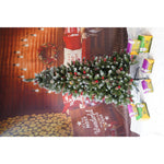 Brad Artificial de Craciun, Flippy, Sectionat pentru Perete/ Colt, 1.80 m inaltime, Verde, Decorat, Diametru Inferior