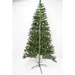 Brad Artificial de Craciun, Flippy, Sectionat pentru Perete/ Colt, 1.80 m inaltime, Verde, Decorat, Diametru Inferior