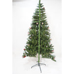 Brad Artificial de Craciun, Flippy, Sectionat pentru Perete/ Colt, 2.10 m inaltime, Verde, Decorat, Diametru Inferior